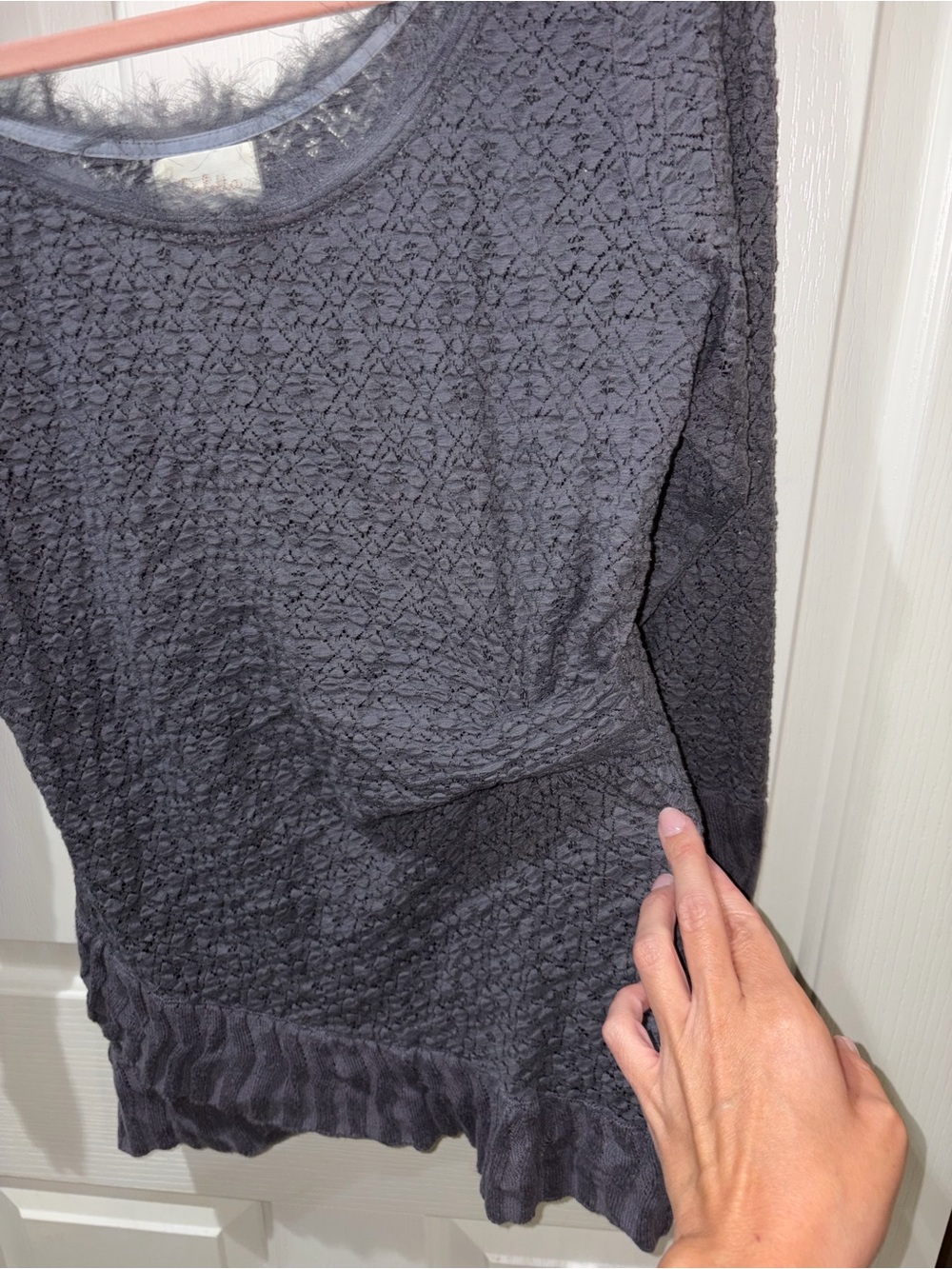 Anthropologie Deletta Charcoal Textured Knit Sweater - Picture 5 of 8